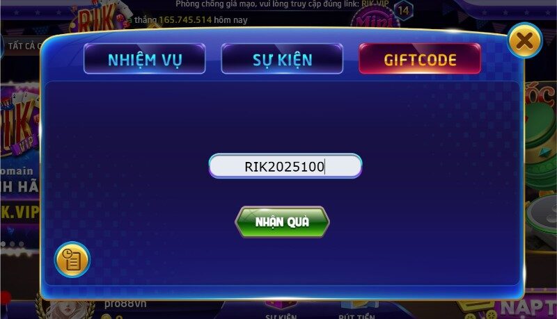 Code Rikvip